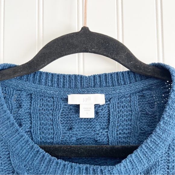 J. Jill Medium Blue Chenille Cable Knit Sweater - Picture 3 of 6